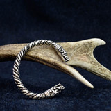 Large Silver Viking Dragon Bracelet