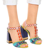New Purple Designer Women Chunky High Heels Sandals Rivets Wedding Shoes Woman Comfortable Summer Genuine Leather Dress Shoes