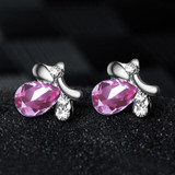 Crystal Butterfly Necklace, Bracelet & Stud Earrings Jewelry Set