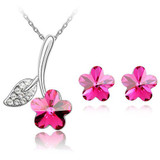 Austrian Crystal Flower Necklace & Earrings Fashion Jewelry Set Austrian Crystal Flower Necklace & Earrings Fashion Jewelry Set