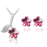 Austrian Crystal Flower Necklace & Earrings Fashion Jewelry Set Austrian Crystal Flower Necklace & Earrings Fashion Jewelry Set