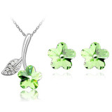 Austrian Crystal Flower Necklace & Earrings Fashion Jewelry Set Austrian Crystal Flower Necklace & Earrings Fashion Jewelry Set