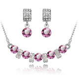 Austrian Crystal and Cubic Zirconia Necklace & Earrings Fashion Jewelry Set Austrian Crystal and Cubic Zirconia Necklace & Earrings Fashion Jewelry Set
