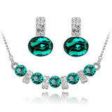Austrian Crystal and Cubic Zirconia Necklace & Earrings Fashion Jewelry Set Austrian Crystal and Cubic Zirconia Necklace & Earrings Fashion Jewelry Set