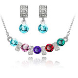 Austrian Crystal and Cubic Zirconia Necklace & Earrings Fashion Jewelry Set Austrian Crystal and Cubic Zirconia Necklace & Earrings Fashion Jewelry Set