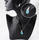 Austrian Crystal Feather Necklace & Earrings Fashion Jewelry Set Austrian Crystal Feather Necklace & Earrings Fashion Jewelry Set