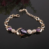 Purple Cubic Zirconia and Austrian Crystal Necklace, Bracelet, Earrings & Ring Wedding Jewelry Set Purple Cubic Zirconia and Austrian Crystal Necklace, Bracelet, Earrings & Ring Wedding Jewelry Set