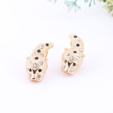 Gold-Plated Crystal Leopard Necklace, Bracelet, Earrings & Ring Wedding Statement Jewelry Set Gold-Plated Crystal Leopard Necklace, Bracelet, Earrings & Ring Wedding Statement Jewelry Set