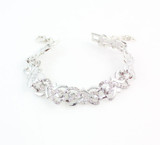Silver-Plated Crystal Necklace, Bracelet, Earrings & Ring Wedding Statement Jewelry Set