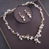 Baroque Vintage Gold, Crystal, Pearl and Rhinestone Tiara, Necklace & Earrings Wedding Jewelry Set Baroque Vintage Gold, Crystal, Pearl and Rhinestone Tiara, Necklace & Earrings Wedding Jewelry Set