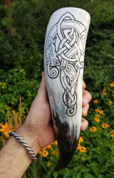Norse Wolf Drinking Horn