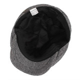 Woolen Herringbone Tweed Newsboy Cap