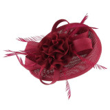 Vintage Hair Clip Flower Fascinator Hat with Feathers Vintage Hair Clip Flower Fascinator Hat with Feathers