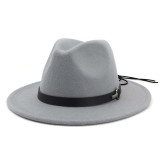 Wool Felt Fedora Panama Hat with Decorative Belt