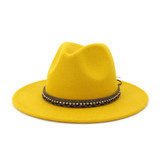 Crushable Wool Felt Panama Hat with Decorative Belt