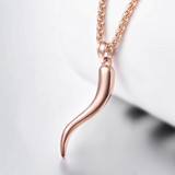 Stainless Steel Horn Pendant Chain Necklace Stainless Steel Horn Pendant Chain Necklace