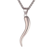 Stainless Steel Horn Pendant Chain Necklace Stainless Steel Horn Pendant Chain Necklace