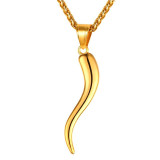 Stainless Steel Horn Pendant Chain Necklace Stainless Steel Horn Pendant Chain Necklace