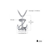 Stainless Steel Anchor and Rope Pendant Necklace Stainless Steel Anchor and Rope Pendant Necklace