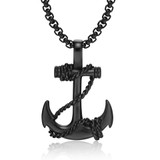 Stainless Steel Anchor and Rope Pendant Necklace Stainless Steel Anchor and Rope Pendant Necklace