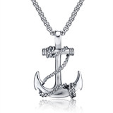 Stainless Steel Anchor and Rope Pendant Necklace Stainless Steel Anchor and Rope Pendant Necklace