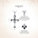 Two-Tone Silver Cross with Overlapping Rose Gold Rose Pendant Necklace Two-Tone Silver Cross with Overlapping Rose Gold Rose Pendant Necklace