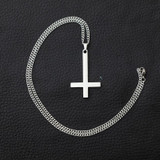 St. Peter’s Upside Down Stainless Steel Cross Pendant Necklace