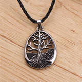 Yggdrasil Tree of Life Viking Talisman Pendant Necklace with Rope Chain