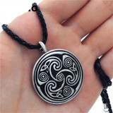 Triquetra Celtic Men's Pendant Necklace with 24" Rope Chain