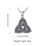 Black & Silver Trinity Celtic Knot Fashion Pendant Necklace