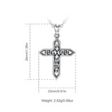 Celtic Cross with Irish Knot Vintage 925 Sterling Silver Necklace