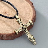 Celtic Cross Statement Pendant Necklaces with Rope Chain