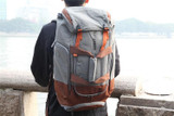Gray Orange Outdoor Camping/Hiking 34 Litre Travel Backpack with Shoe Compartment