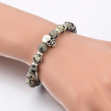 Handmade Natural Stone Skull Charm Bracelet