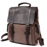 Vintage Canvas Leather School 20 Litre Backpack