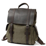Vintage Canvas Leather School 20 Litre Backpack