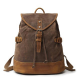 Vintage Canvas Leather Waterproof 20 Litre Backpack