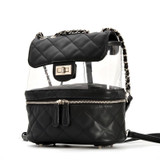 Black and Transparent Ladies Casual Backpack