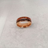 8mm Arrow and Double Wood Inlay Tungsten Ring