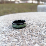 Black & Green Dragon Inlay Tungsten Carbide Ring