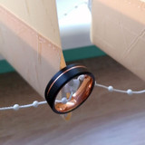 Rose Gold Plated and Matte Black Tungsten Carbide Ring