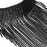 Fashion Jewelry Chain Black Rhinestone Crystal Statement Choker Pendant Bib Necklace