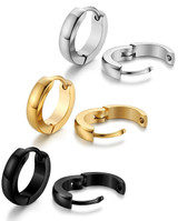 Stainless Steel Men Women Hoop Earrings Huggie Ear Piercings
