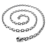 Men's Stainless Steel Pendant Necklace Silver Tone Black Cobra Snake Cross -With 23 Inch Chain