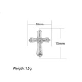 Men's Stainless Steel Stud Earrings Gold Silver Tone Cross