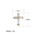 Men's Stainless Steel Stud Earrings Gold Silver Tone Cross