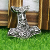 Thor's Hammer Pendant featuring Odin's Ravens. Thor's Hammer Pendant featuring Odin's Ravens.