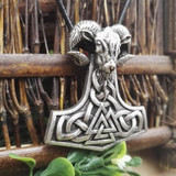 Ram's Head Mjolnir Pendant