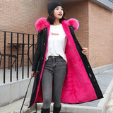 Faux Fur Lined Coat - Long Parka With Faux Fur Hood