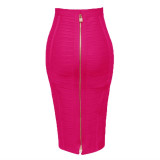 Midi Bandage Bodycon Skirt With Zip